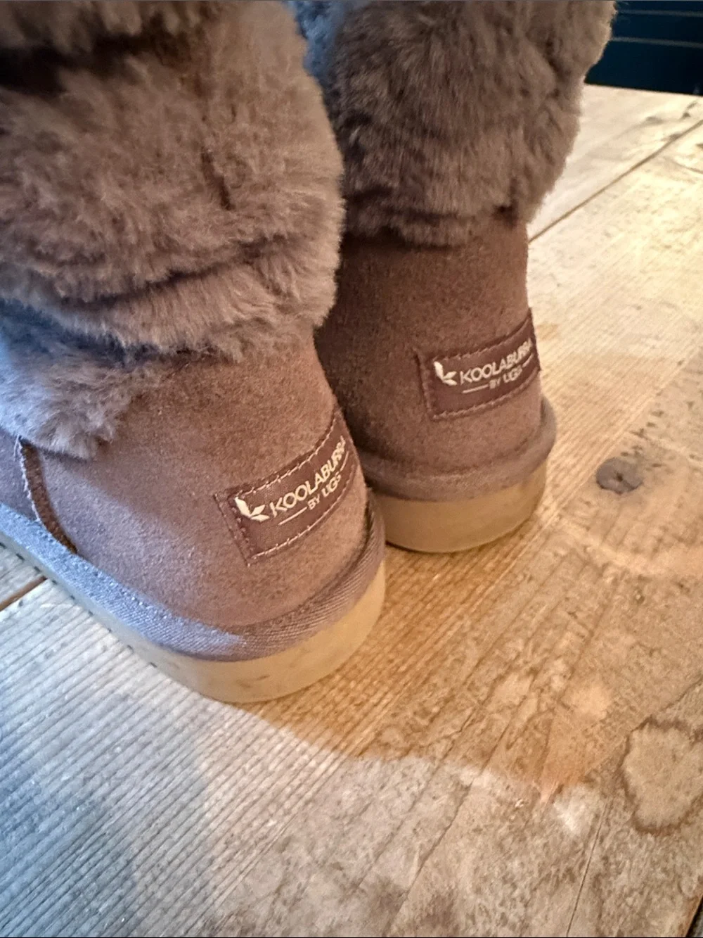 UGG Women's Fold-Over Faux-Fur Winter Boots - Gray
